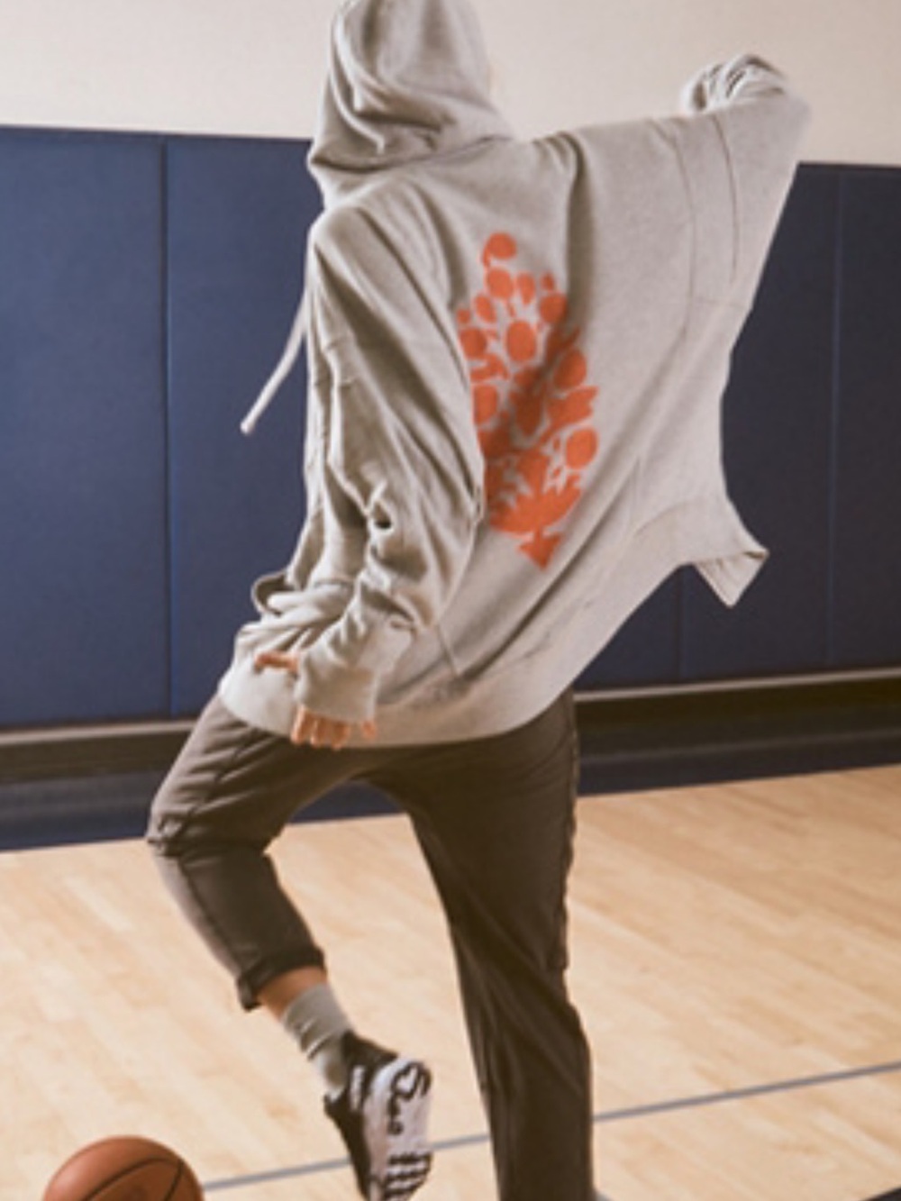 Free People ALL YOUR LOVE BUTI LOGO ZIP UP HOODIE in Heather Gray combo